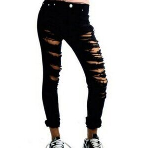 ONE Teaspoon Yard Birds Mid Rise Distressed Skinny Jeans Size 27